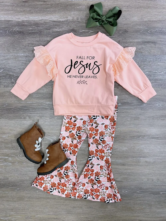 Custom Fall For Jesus He Never Leaves Girls Outfit D 5.1