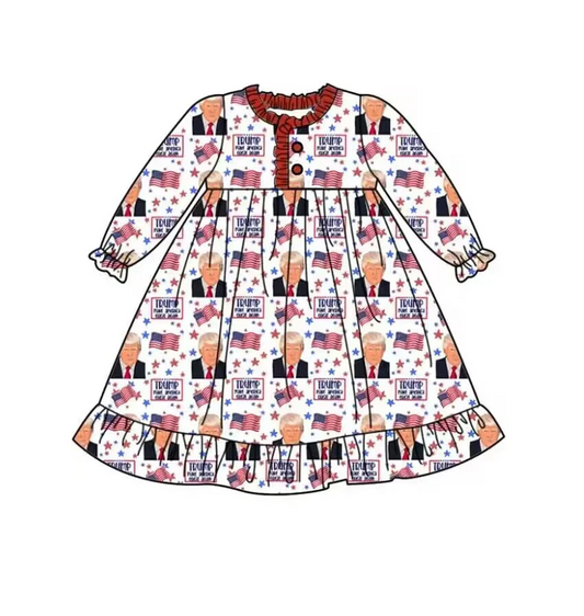 Custom Baby Girls Trump Long Sleeve Dress D 5.2