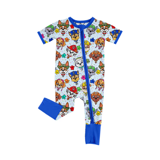 Custom Baby Boys Cartoon Dog Zipper Romper D 5.2