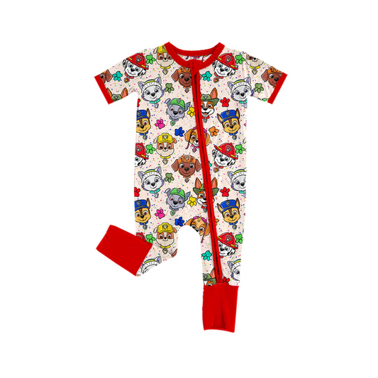 Custom Baby Girls Cartoon Dog Zipper Romper D 5.2