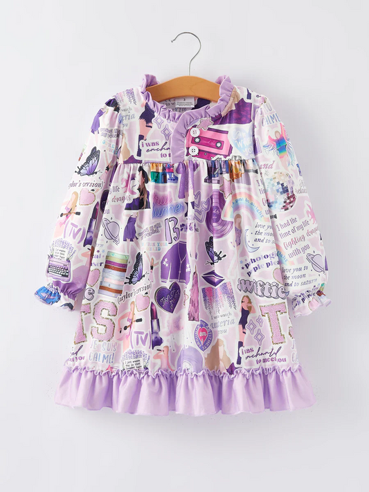 Custom Baby Girls TS Singer Purple Dress D 5.3