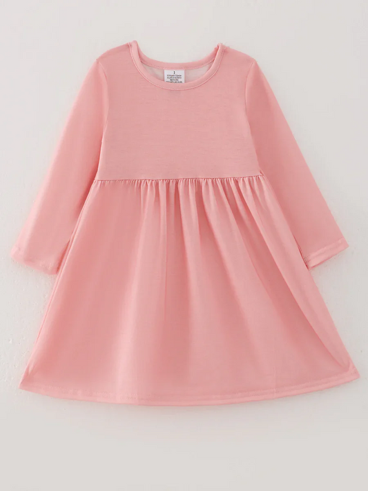 Custom Baby Girls Pink Long Sleeve Dress D 5.3