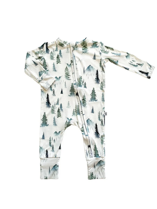 Custom Baby Boys Wstern Color Tree Long Sleeve Zipper Romper D 5.3
