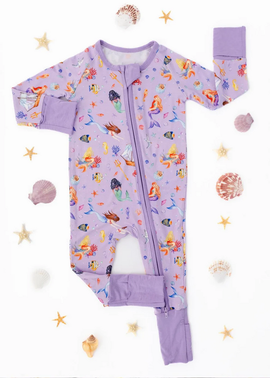 Custom Baby Girls Princess Purple Long Sleeve Zipper Romper D 5.3