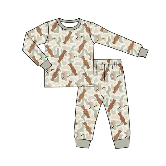 Custom Baby Boys Camo Duck Two Piece Pajama Set D 5.3