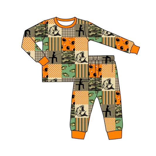 Custom Baby Boys Hunting Fishing Two Piece Pajama Set D 5.3