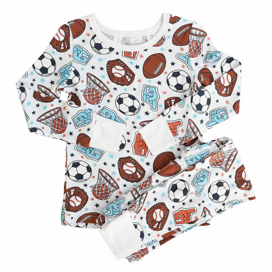 Custom Baby Boys Half Time Two Piece Pajama Set D 5.20