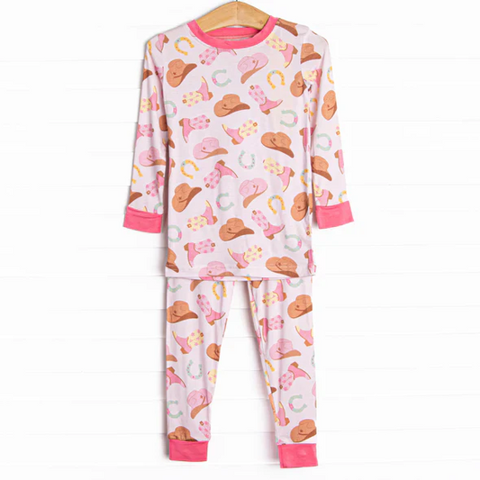 Custom Baby Girls Western Long Sleeve Pajama Set D 5.20