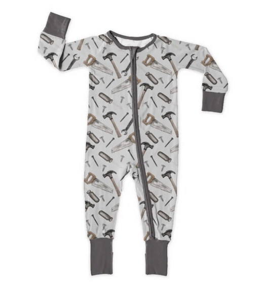 Custom Baby Boys Tool Long Sleeve Zippy Romper D 5.20