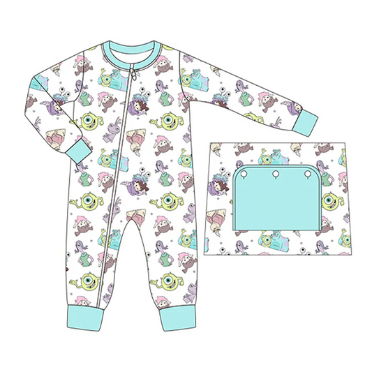 Custom Baby Boys cartoon Monster Romper D 5.21