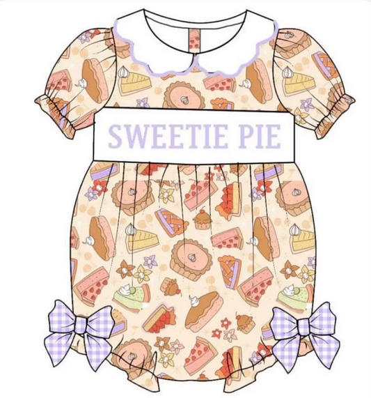 Custom Sweetie Pie Short Sleeve Bubble Romper D 5.21