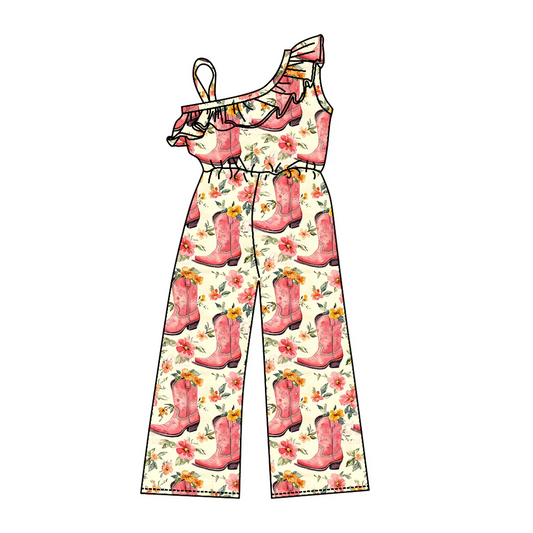 Custom Baby Girls Western Boots Jumpsuit D 5.21