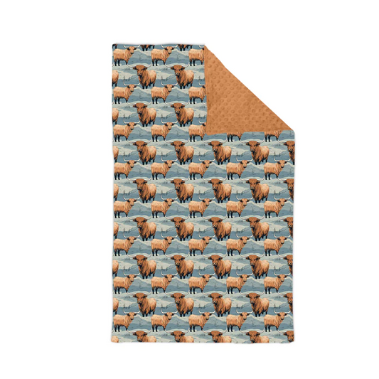 Custom Baby Boys Highland Cow Blanket D 5.21
