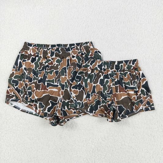 Mommy and Me Baby Girls Dark Brown Camo Yoga Shorts Bottoms D 5.22