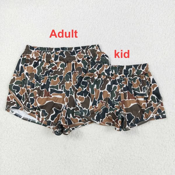 Mommy and Me Baby Girls Dark Brown Camo Yoga Shorts Bottoms D 5.22
