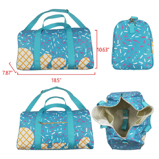 BA0304 Blue Ice Cream Drip Zipper Gym Bags D 5.22