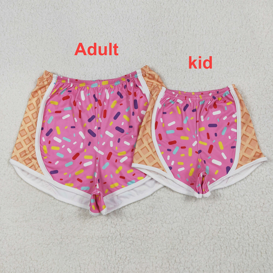 Mommy and me Baby Girls Pink Ice-cream Drip Yoga Shorts Bottoms D 6.17