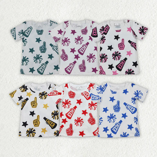 Sibling Baby Girls Cheer Team Tee Shirts Top D 6.18
