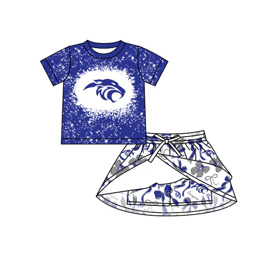 Custom Baby Girls Cougars Team Top Bows Skirt Skort Team Sets D 6.20