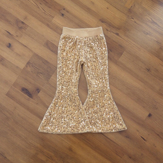 P0110 Baby Girls Party Khaki Sequined Trousers D 6.26