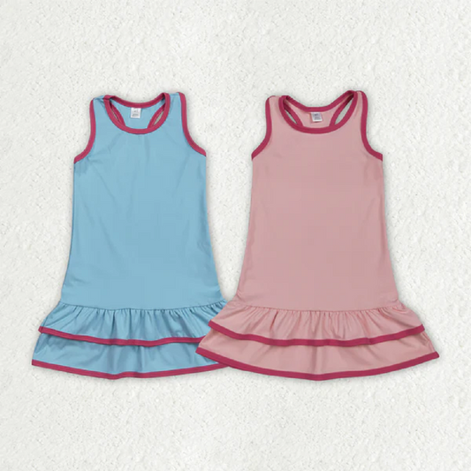 Sibling Baby Girls Sleeveless Yoga Knee Length Dresses D 7.12