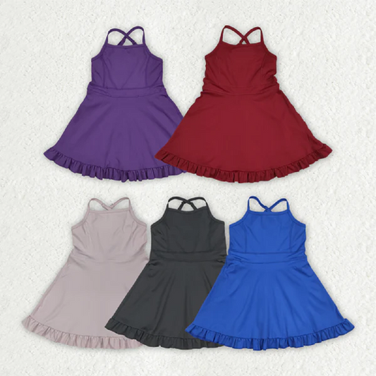 5 Colors Sibling Baby Girls Athletic Active Wear Knee Length Dresses D 7.21