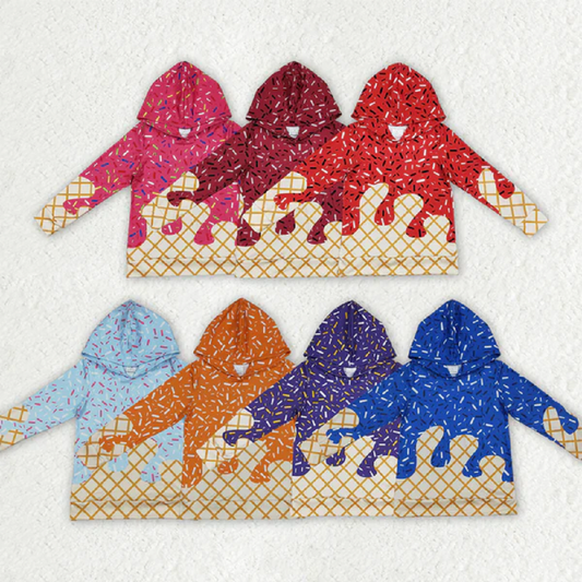 7 Colors Sibling Baby Kids Long Sleeves Team Sprinkles Drips Hoodies Tops D 7.21