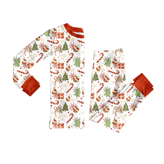 Custom Baby Boys Christmas Gifts Candy Cane Top Pants Lounge Wear Pajamas Sets D 8.12