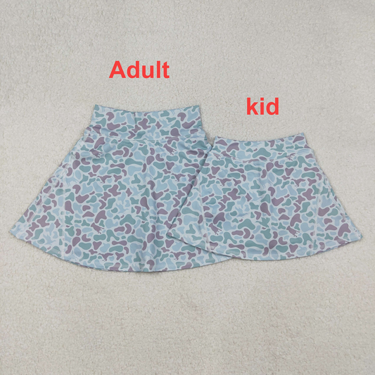 Mama And Me Adult Women Girls Western Green Camo Yoga Active Skirt Shorts Bottoms D 926