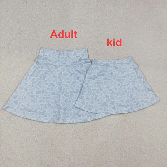 Mama And Me Adult Women Girls Light Grey Camo Yoga Active Skirt Shorts Bottoms D 929