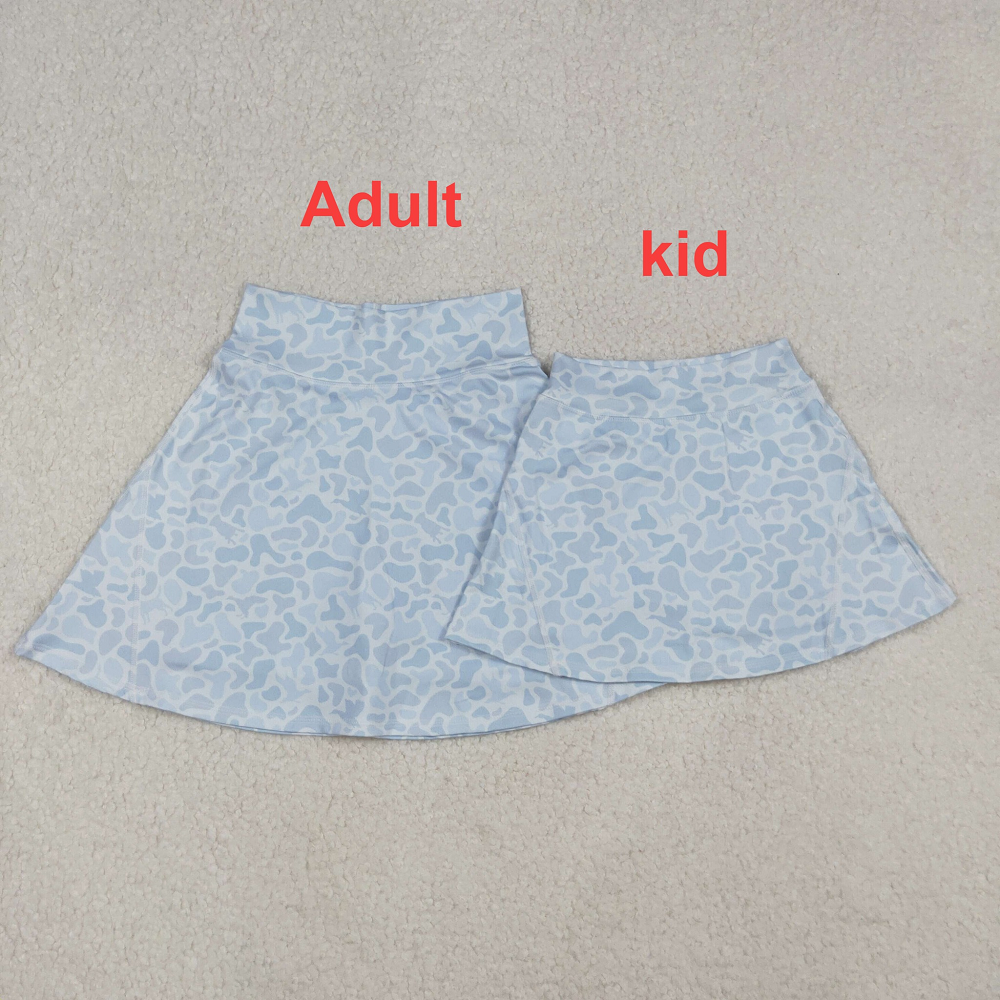 Mama And Me Adult Women Girls Light Grey Camo Yoga Active Skirt Shorts Bottoms D 929