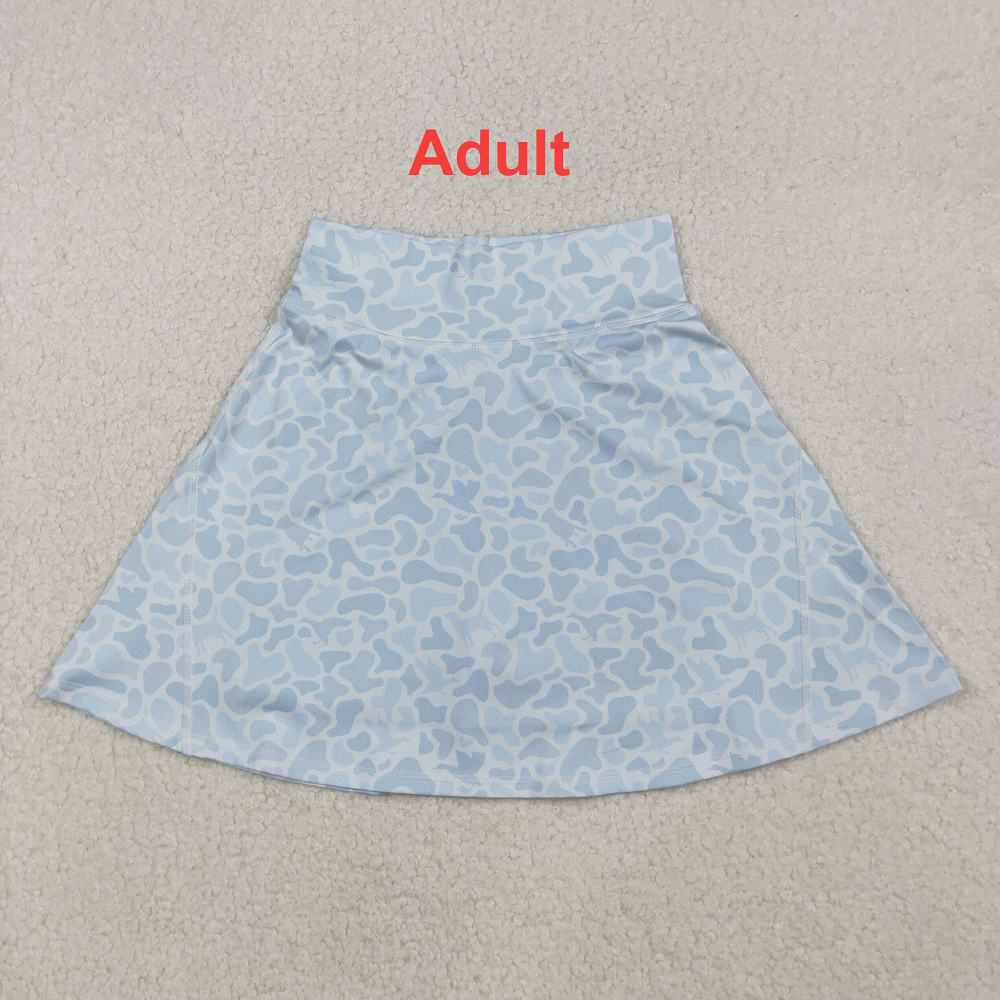 Mama And Me Adult Women Girls Light Grey Camo Yoga Active Skirt Shorts Bottoms D 929