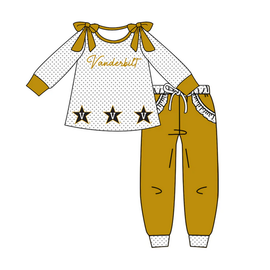 Custom moq 5 mix size milk silk summer teams baby girl clothes long sleeve pants sets  D 1018