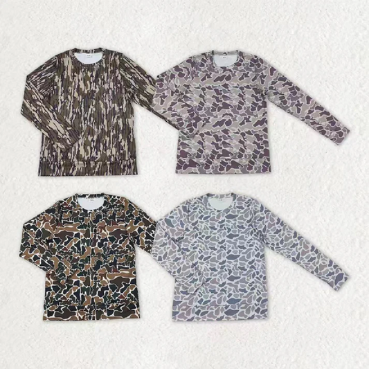 Sibling Adult Women Camo Long Sleeves Yoga Active Tee Shirts Tops  D 1020