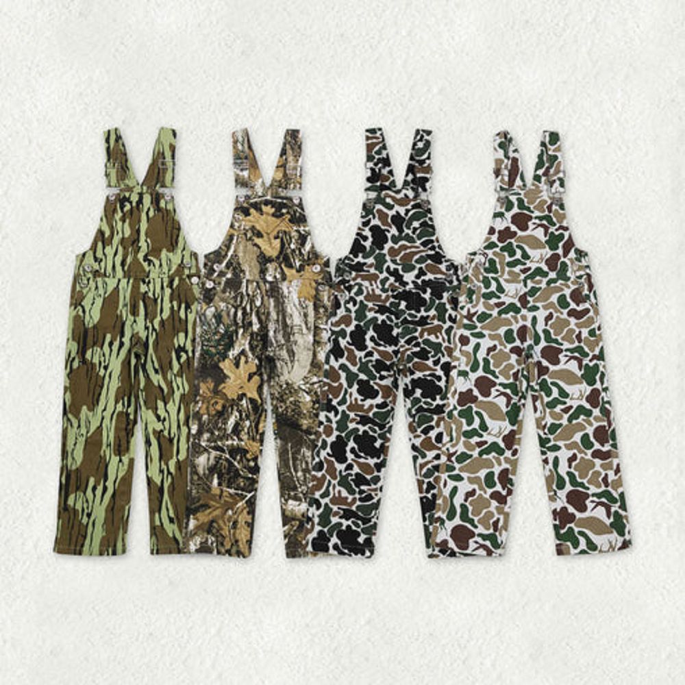 Sibling Baby Boys Kids Fall Hunting Camo Denim Strap jumpsuits Overall   D 1111