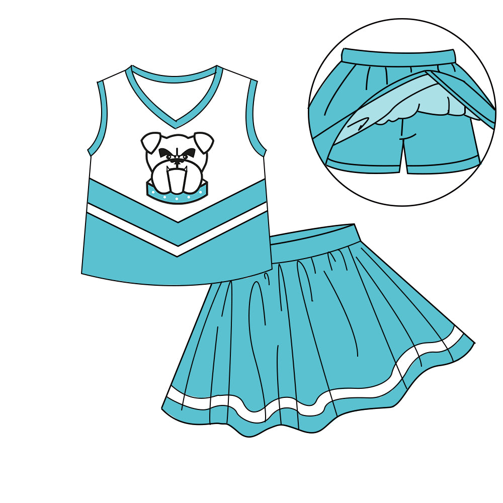 Custom  baby girls Bulldogs dress set     MOQ3  D 7.26