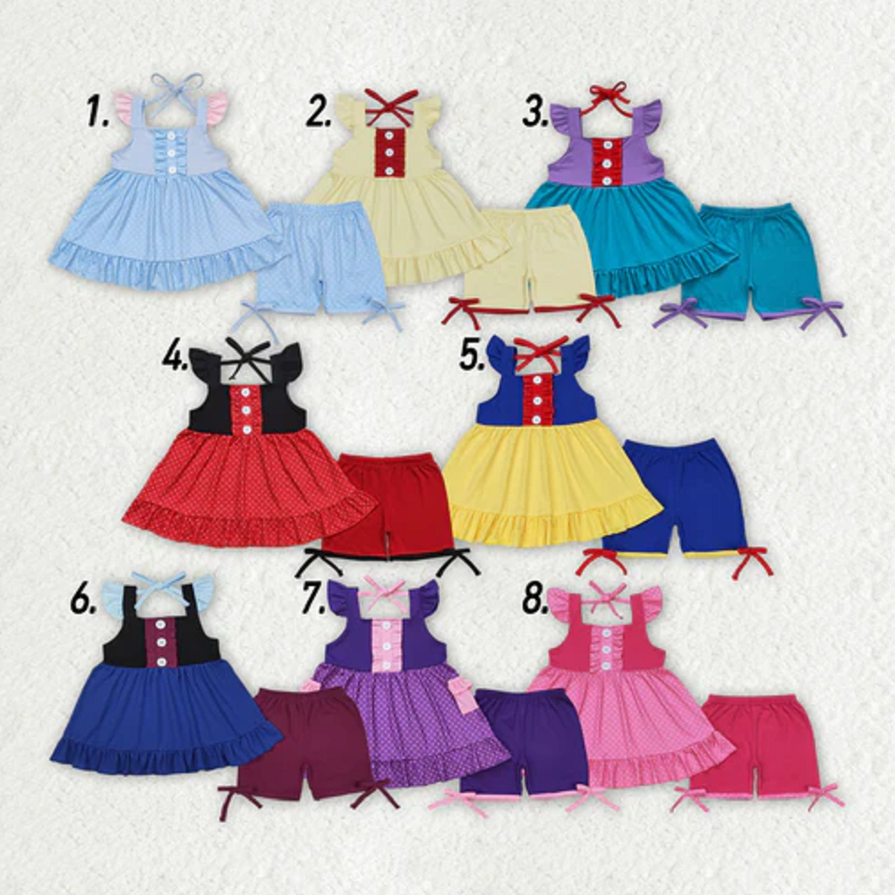 Match Baby Girls Summer Sibling Sister Top Shorts Clothes Sets D 7.21