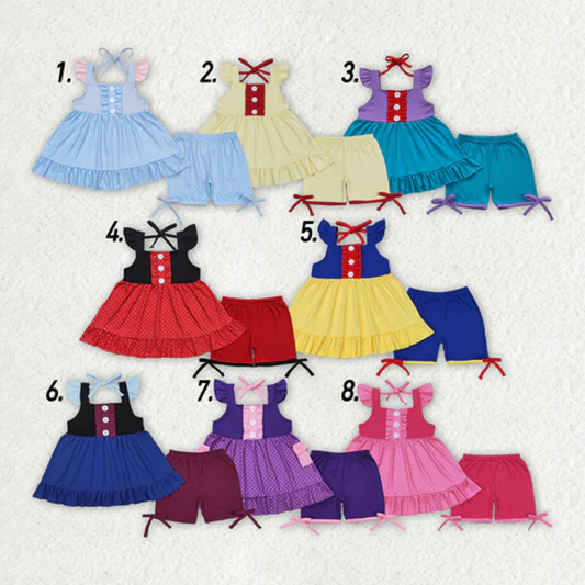 Match Baby Girls Summer Sibling Sister Top Shorts Clothes Sets D 7.21