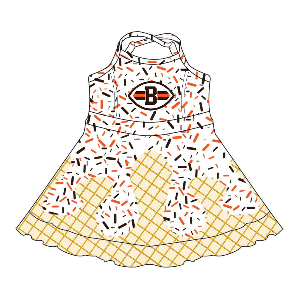 Custom Baby Girls BROWNS team dress   D 6.19