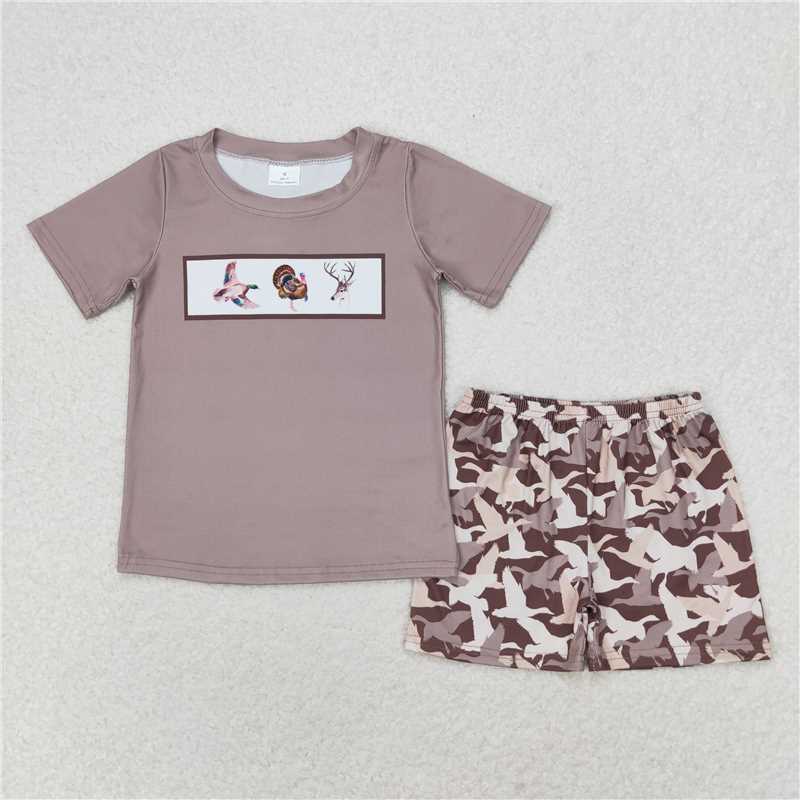 Match Baby Girls Camo Duck Turkey Deer Sibling Dress Boys Clothes Sets