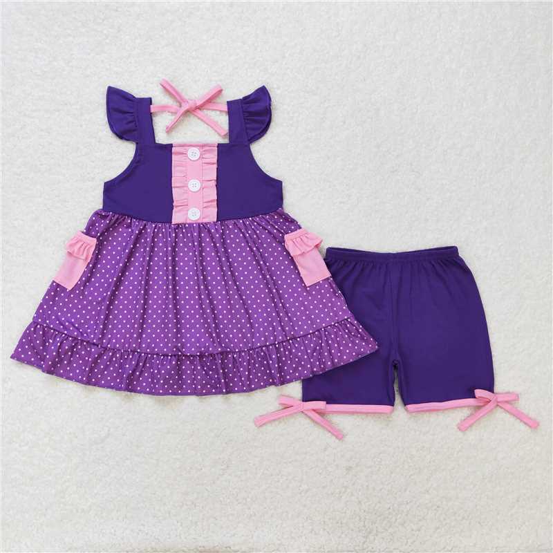 Match Baby Girls Summer Sibling Sister Top Shorts Clothes Sets D 7.21