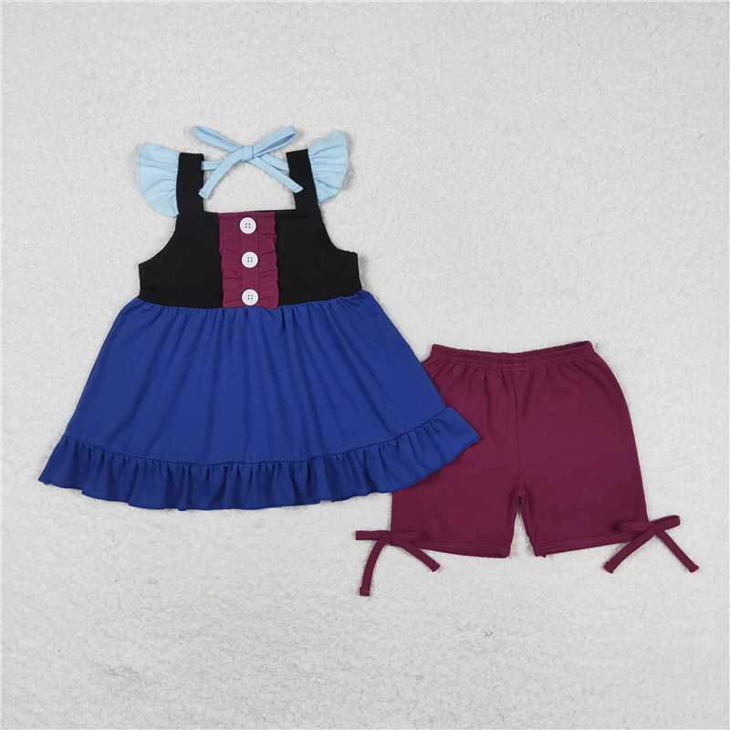 Match Baby Girls Summer Sibling Sister Top Shorts Clothes Sets D 7.21