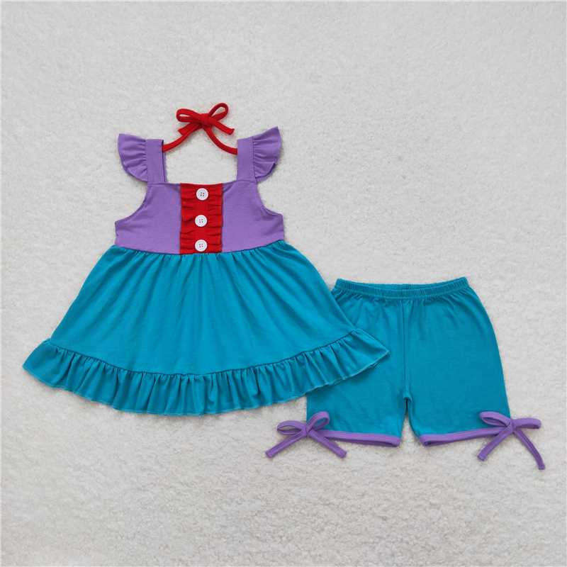 Match Baby Girls Princess Summer Sibling Sister Top Shorts Clothes Sets