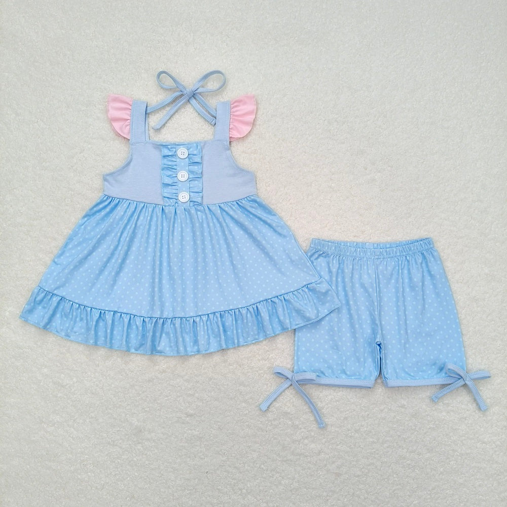Match Baby Girls Summer Sibling Sister Top Shorts Clothes Sets D 7.21