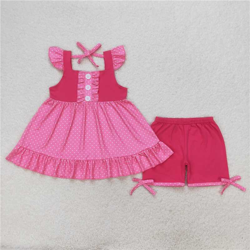 Match Baby Girls Summer Sibling Sister Top Shorts Clothes Sets D 7.21