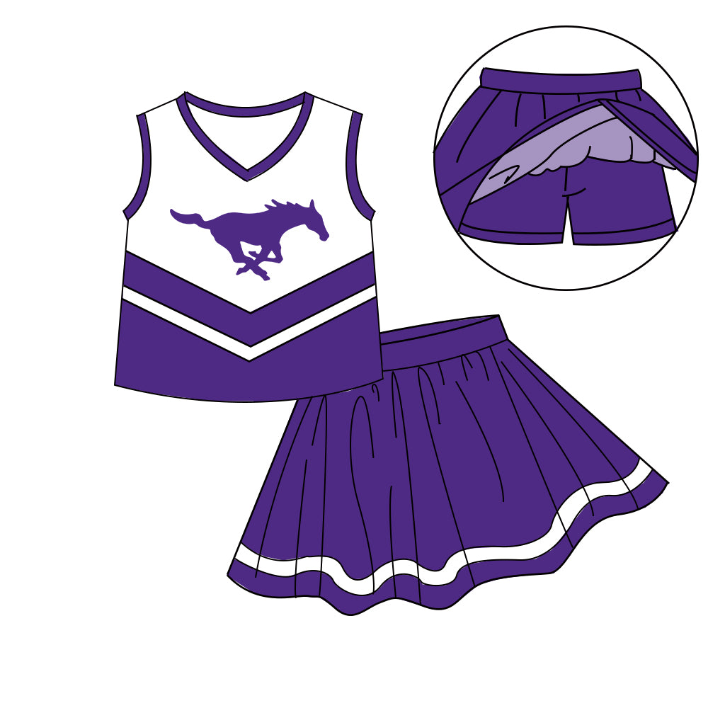 Custom  baby girls Mustangs dress set     MOQ3  D 8.5