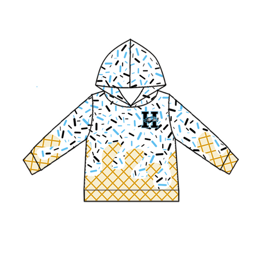 Custom Baby Kids Hawks Team Zip Hooded Pullovers Tops D 818