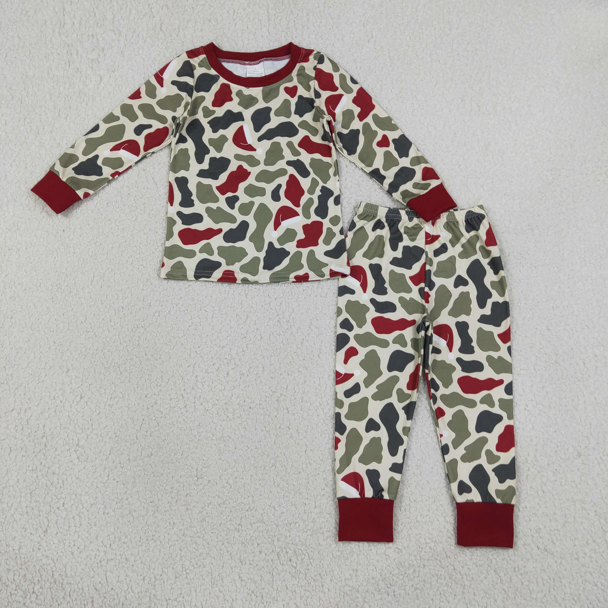 christmas camo two pieces boy pajamas