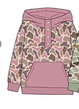 Custom order moq 5 Alissa kids camo hoodie