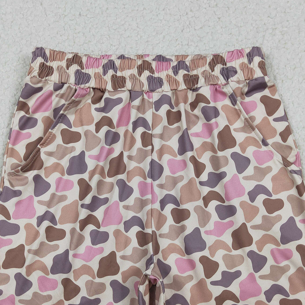 Adult Women's Southern Brown Pink Camouflage Shorts with Pockets Bottom Casual High Waist Trousers for plus Size Ladies